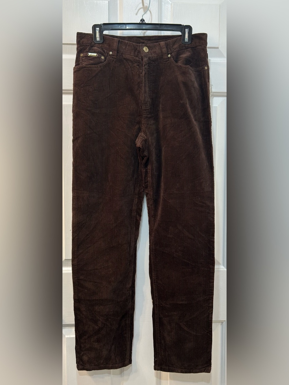 Lauren Ralph Lauren Chocolate Brown Corduroy Pants Sz 10 Mid Rise Straight VTG